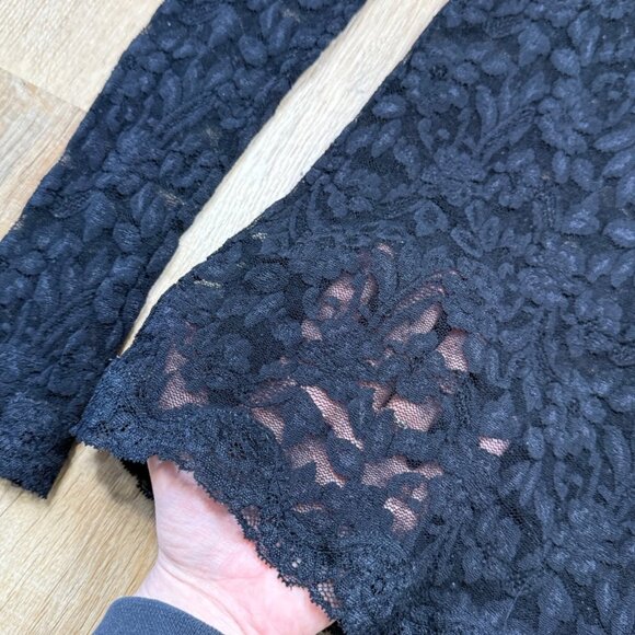 Y2K Moda International Black Goth Dark Fairycore Dark Romantic Lace Long Sleeve - Picture 5 of 6